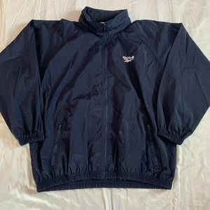 Vintage Reebok Windbreaker Jacket Navy Blue 90s